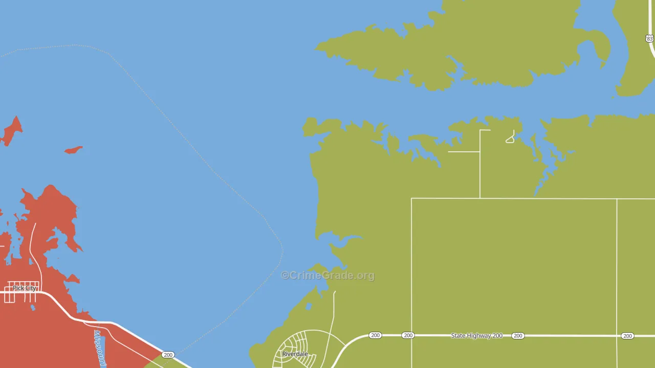Riverdale, ND Map of Drug-Related Crime Rates