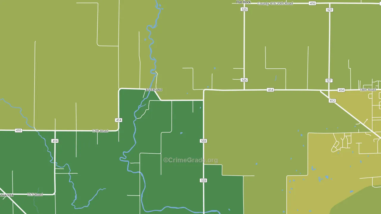 Riverland, MI Map of Drug-Related Crime Rates