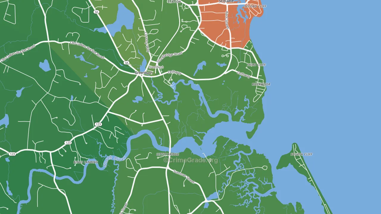 Rivermoor, MA Map of Drug-Related Crime Rates