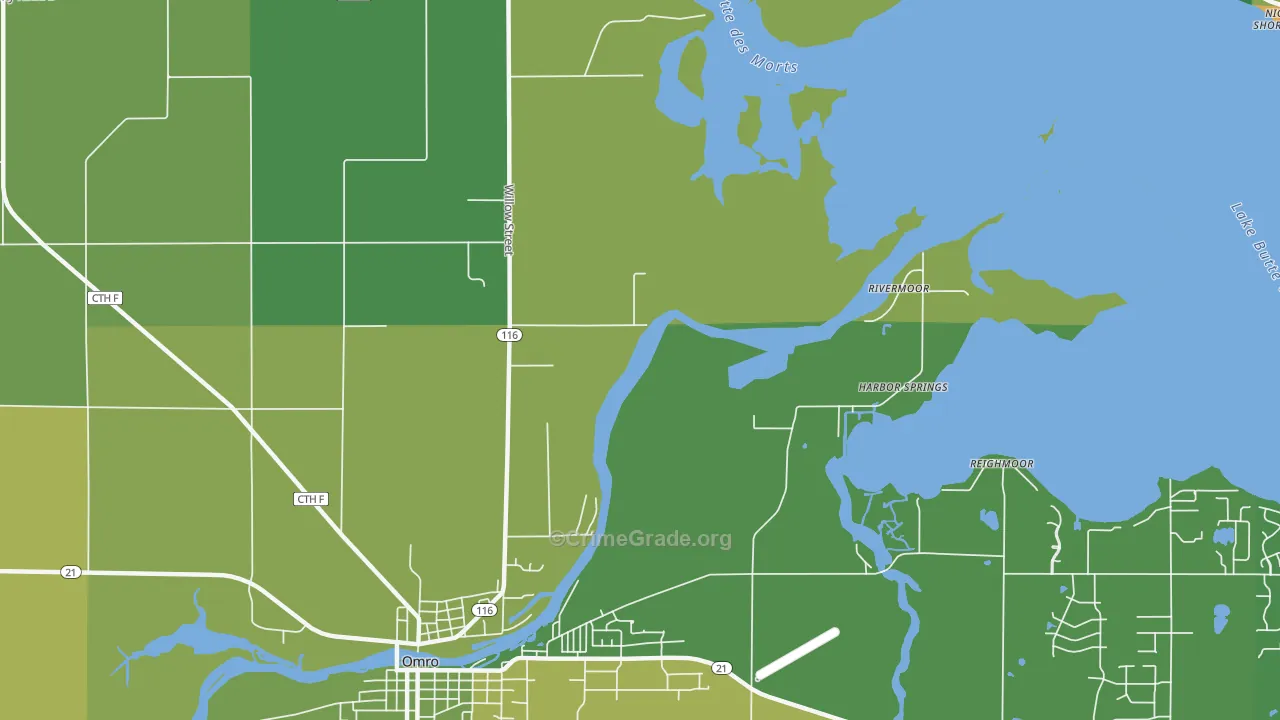 Rivermoor, WI Map of Drug-Related Crime Rates