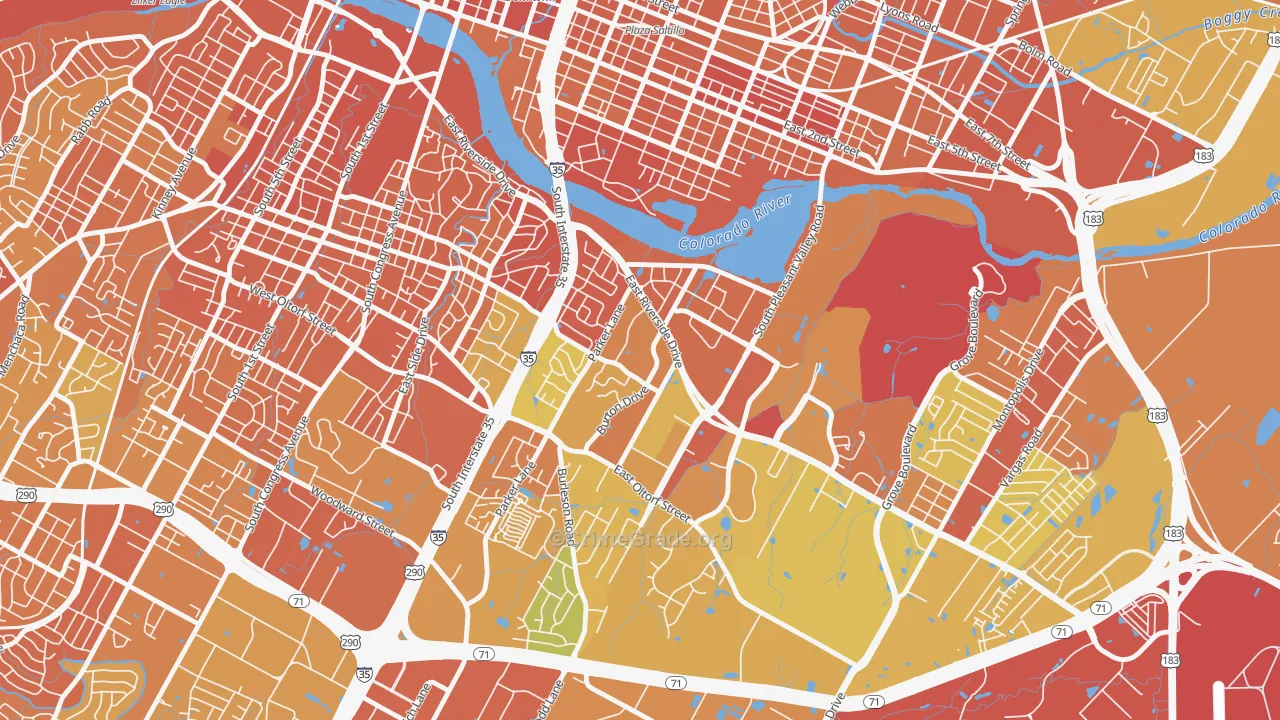 Riverside, Austin, TX Map of Drug-Related Crime Rates