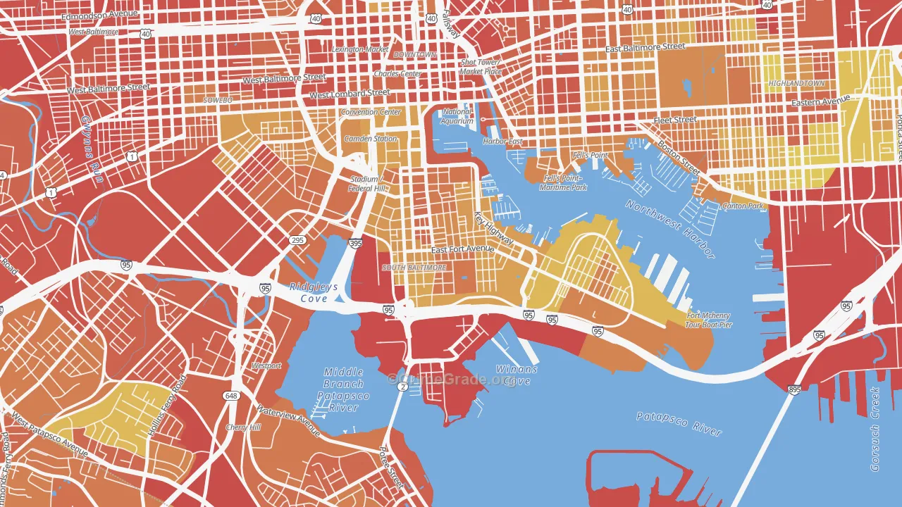 Riverside, Baltimore, MD Map of Drug-Related Crime Rates