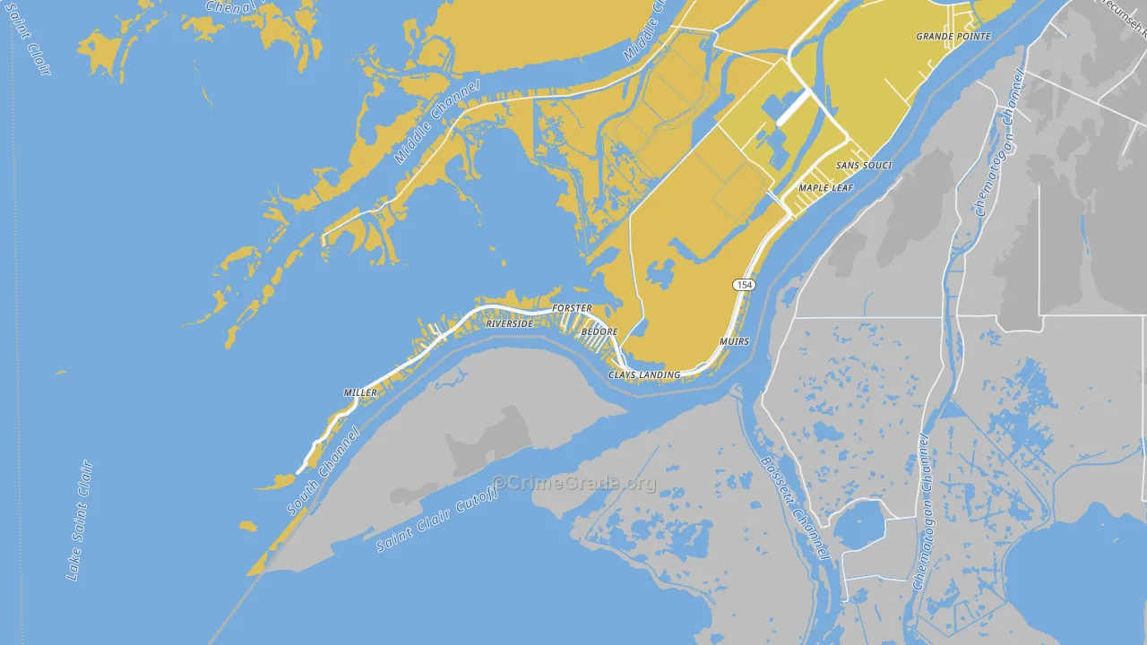Riverside, MI Map of Drug-Related Crime Rates