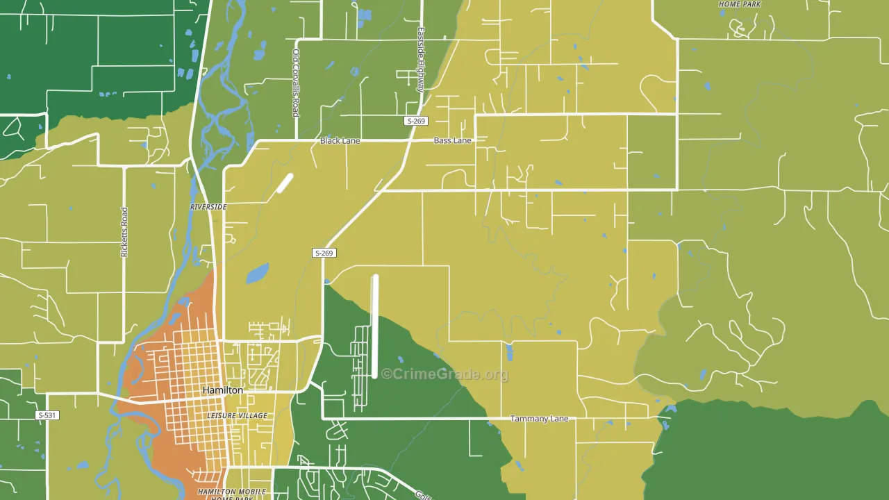 Riverside, MT Map of Drug-Related Crime Rates