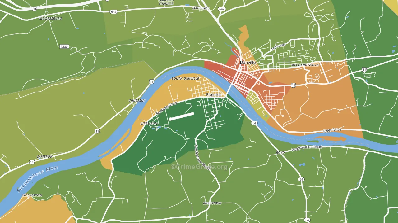 Riverside, PA Map of Drug-Related Crime Rates