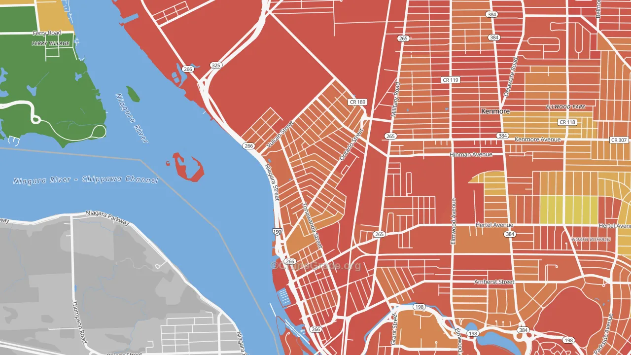 Riverside Park, Buffalo, NY Map of Drug-Related Crime Rates