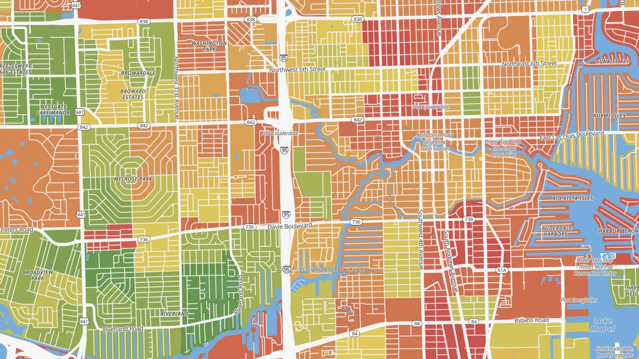 Riverside Park, Fort Lauderdale, FL Map of Drug-Related Crime Rates