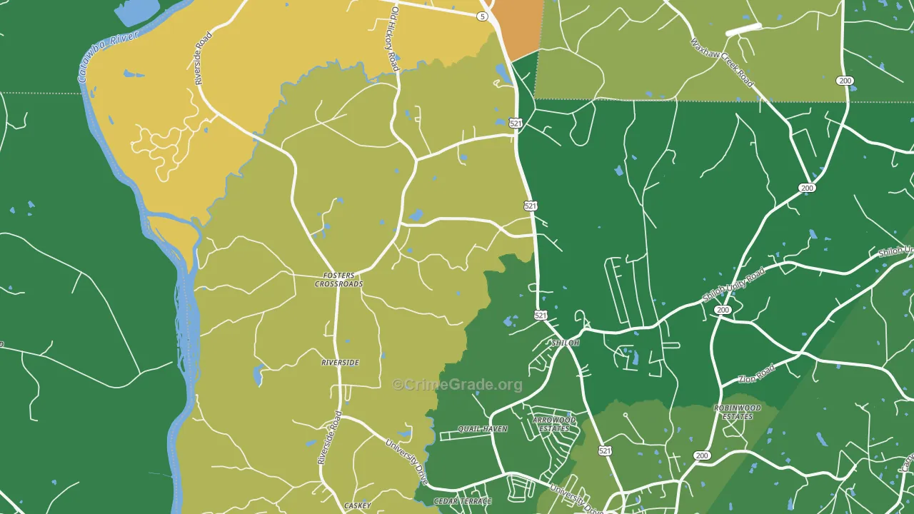 Riverside, SC Map of Drug-Related Crime Rates