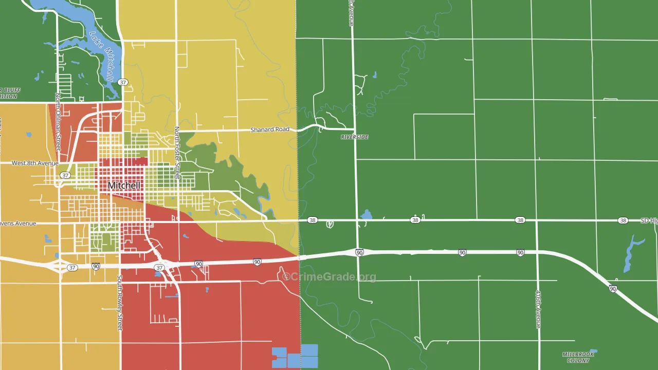 Riverside, SD Map of Drug-Related Crime Rates