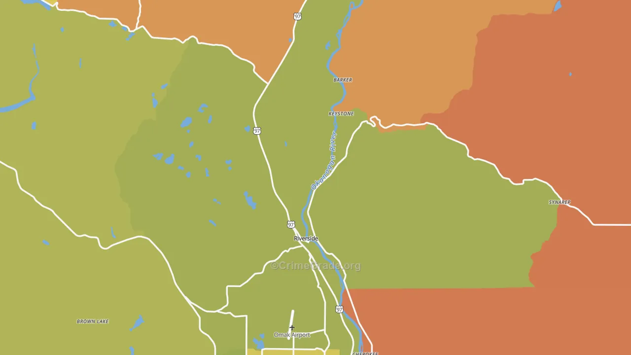 Riverside, WA Map of Drug-Related Crime Rates