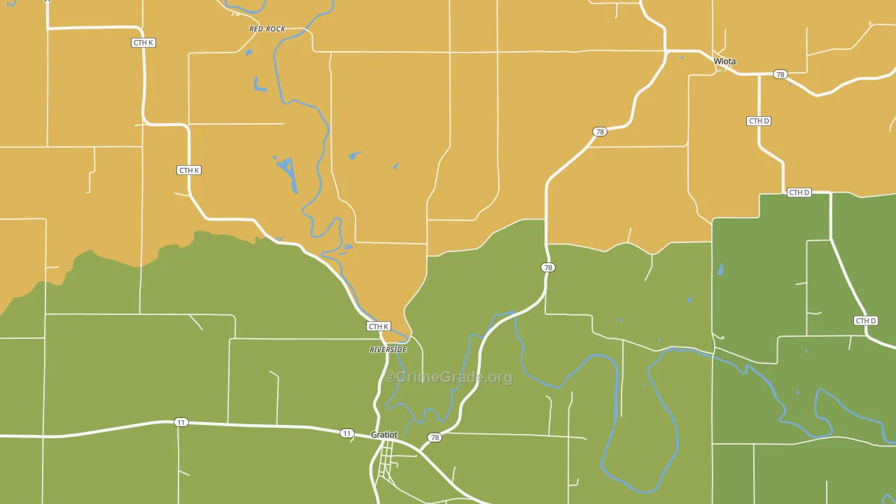 Riverside, WI Map of Drug-Related Crime Rates