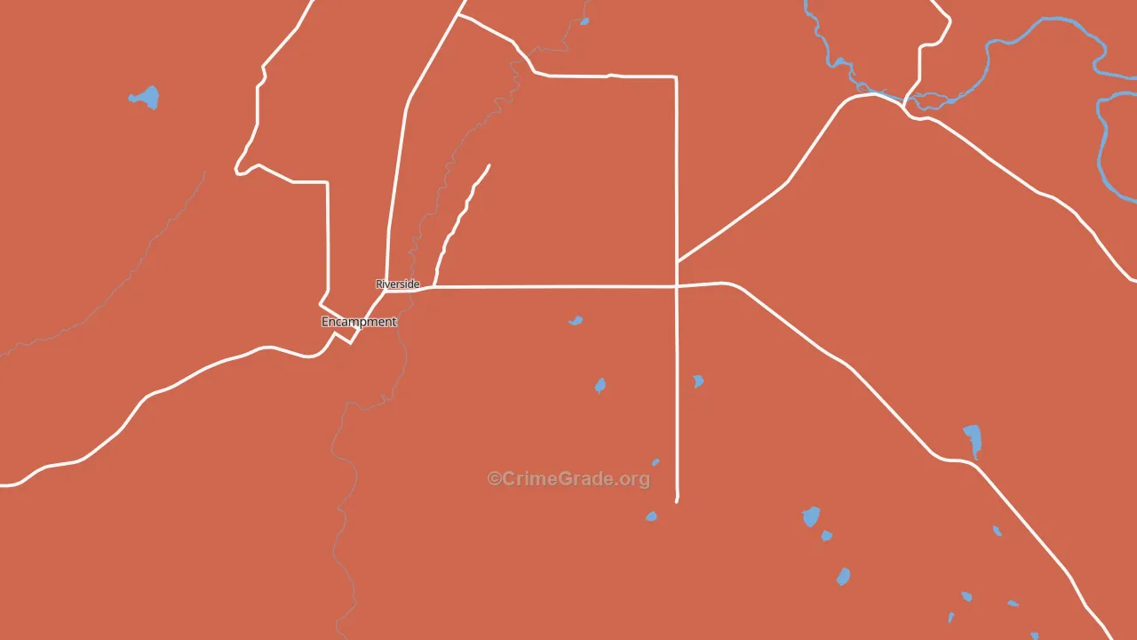 Riverside, WY Map of Drug-Related Crime Rates