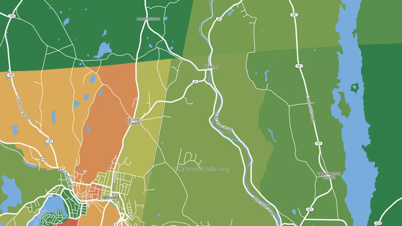 Riverton, CT Map of Drug-Related Crime Rates
