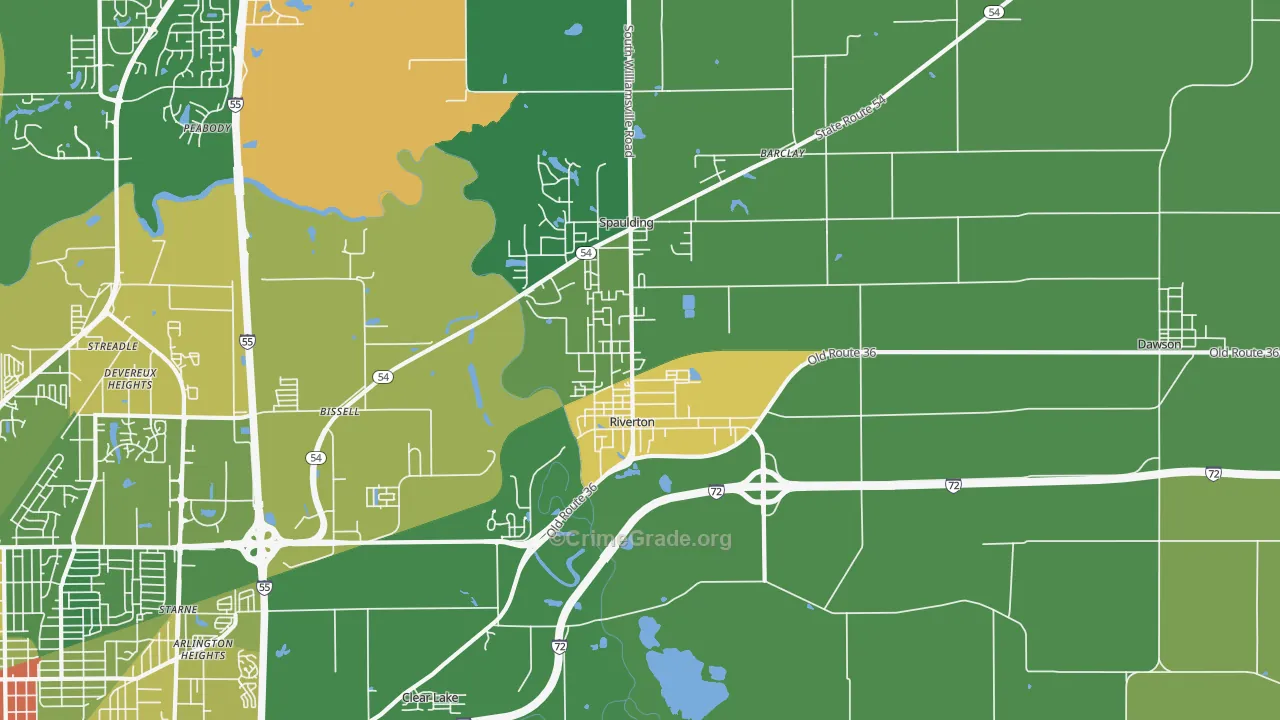 Riverton, IL Map of Drug-Related Crime Rates