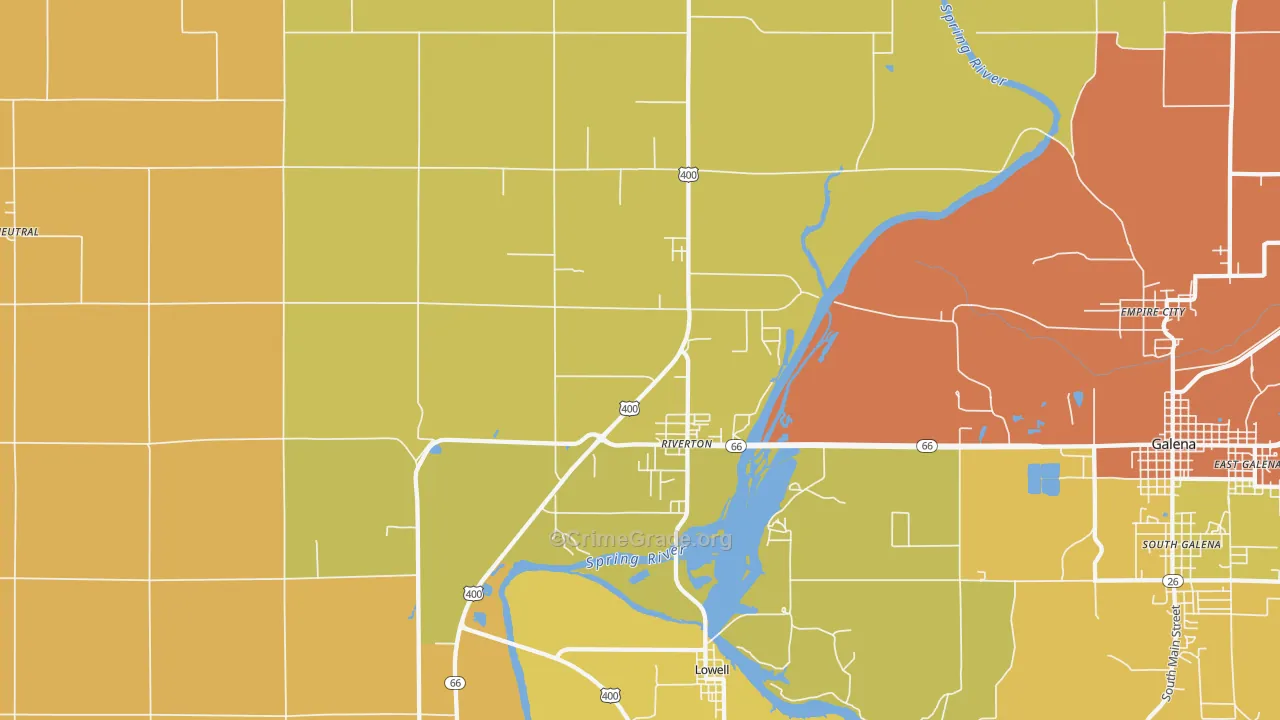 Riverton, KS Map of Drug-Related Crime Rates