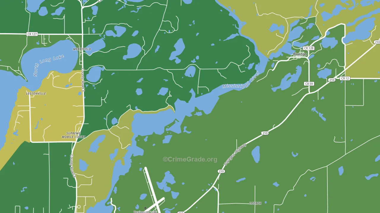 Riverton, MN Map of Drug-Related Crime Rates