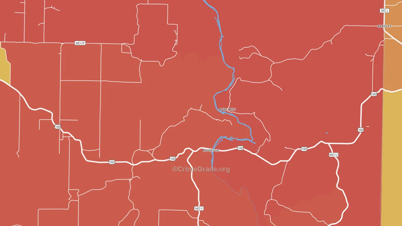 Riverton, MO Map of Drug-Related Crime Rates