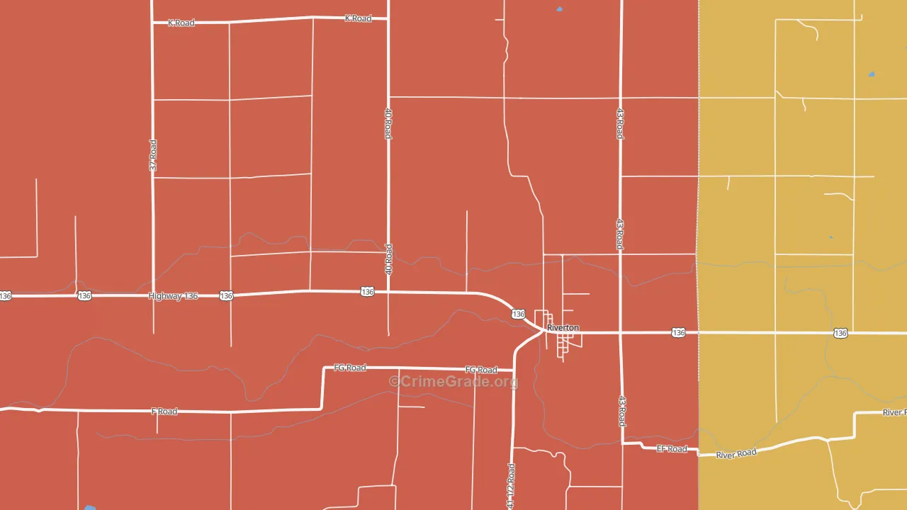 Riverton, NE Map of Drug-Related Crime Rates