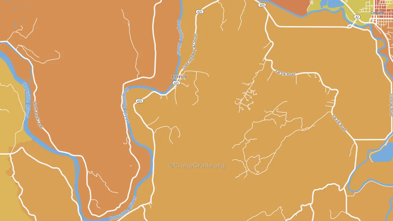 Riverton, OR Map of Drug-Related Crime Rates
