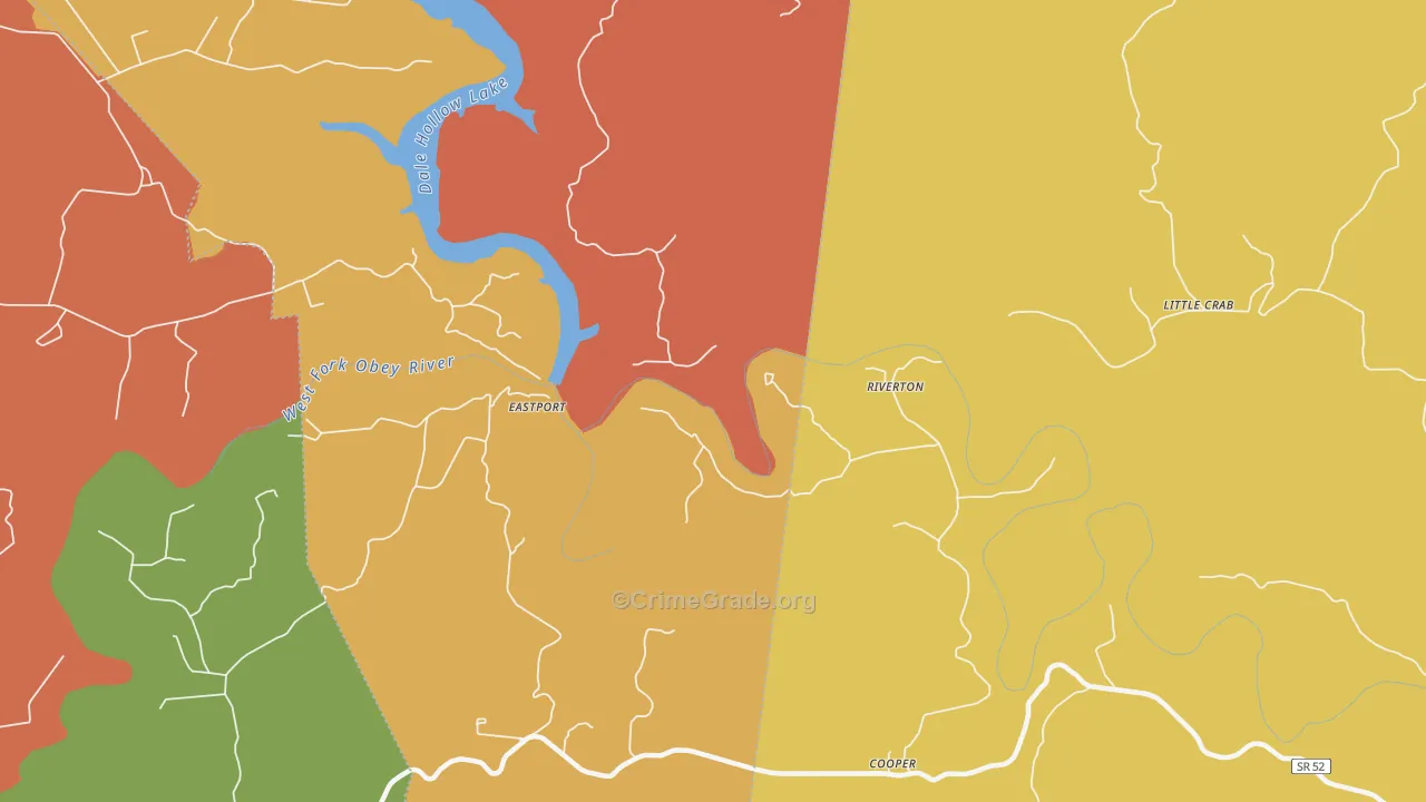 Riverton, TN Map of Drug-Related Crime Rates