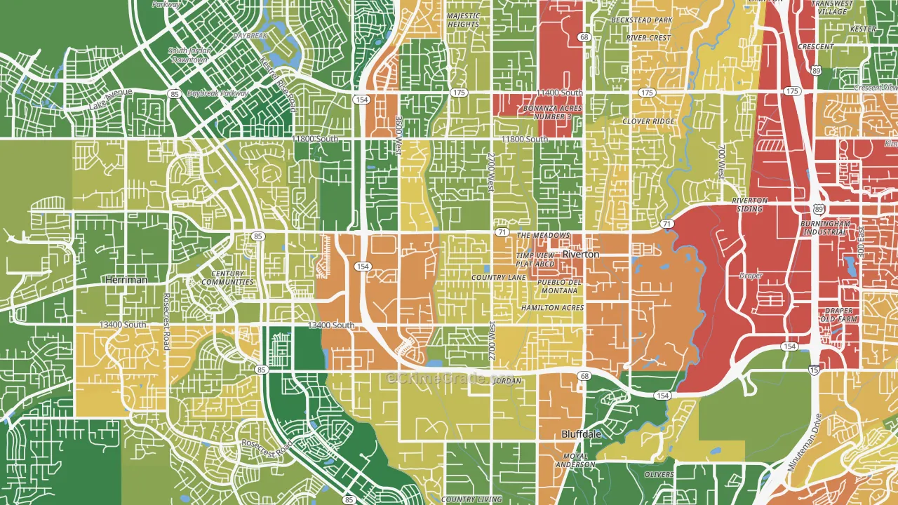 Riverton, UT Map of Drug-Related Crime Rates