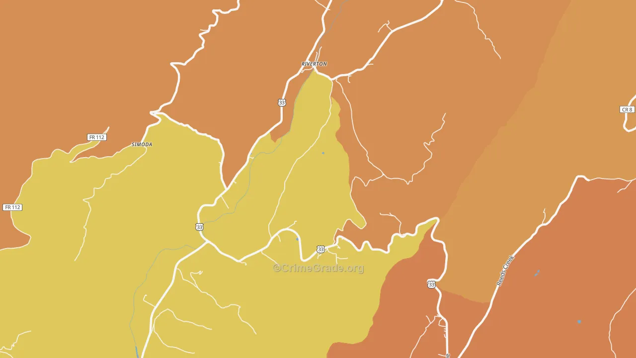 Riverton, WV Map of Drug-Related Crime Rates