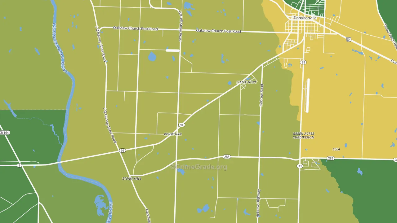 Riverturn, GA Map of Drug-Related Crime Rates