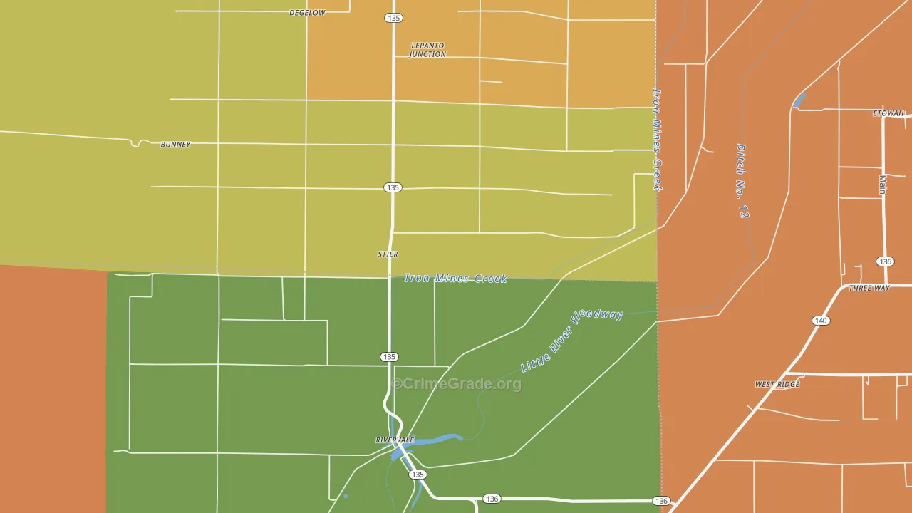 Rivervale, AR Map of Drug-Related Crime Rates