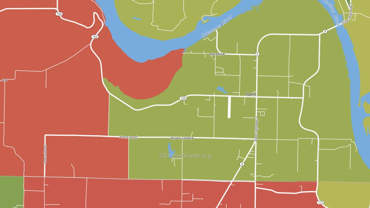 Riverview, AR Map of Drug-Related Crime Rates