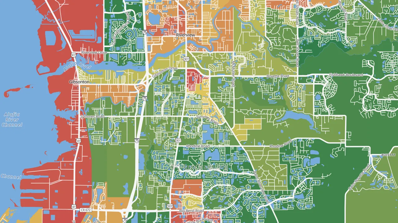Riverview, FL Map of Drug-Related Crime Rates
