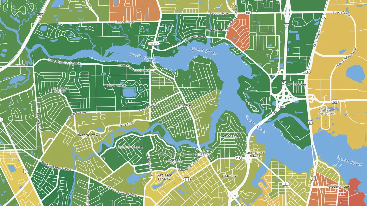 Riverview, Jacksonville, FL Map of Drug-Related Crime Rates