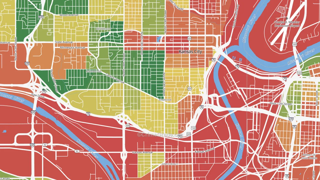 Riverview, Kansas City, KS Map of Drug-Related Crime Rates