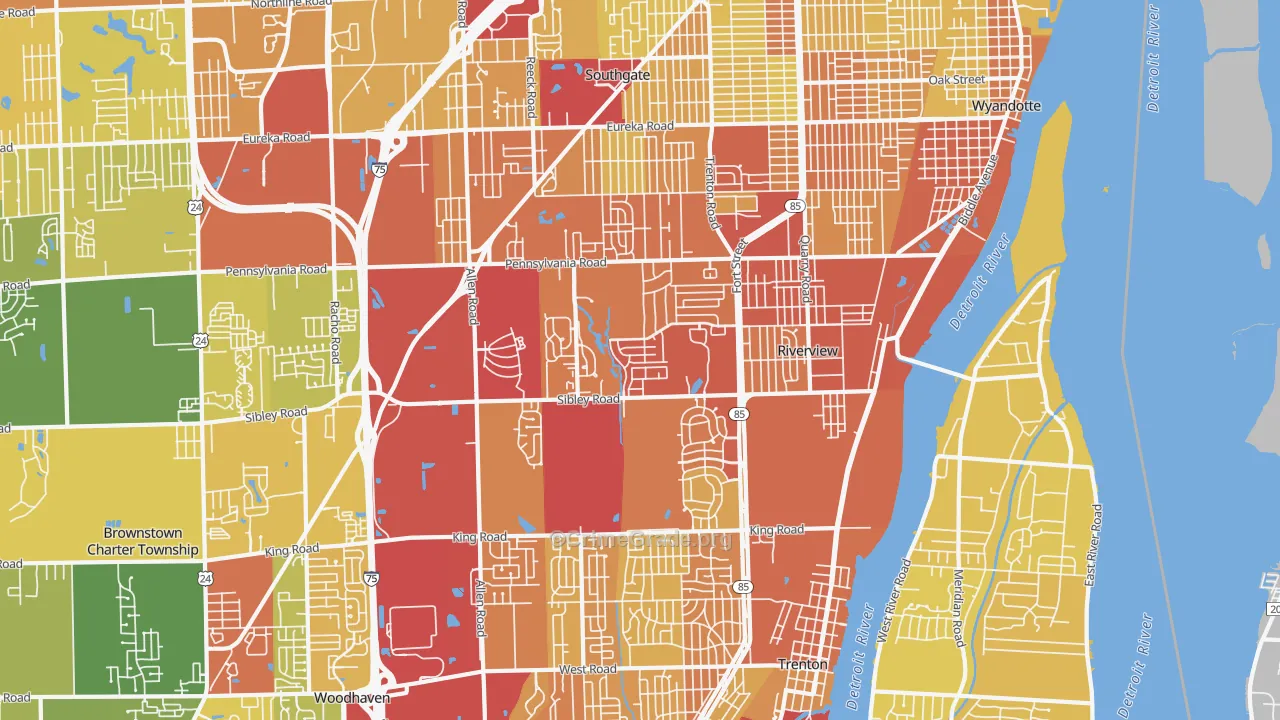 Riverview, MI Map of Drug-Related Crime Rates