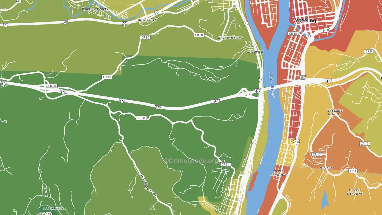Riverview, OH Map of Drug-Related Crime Rates