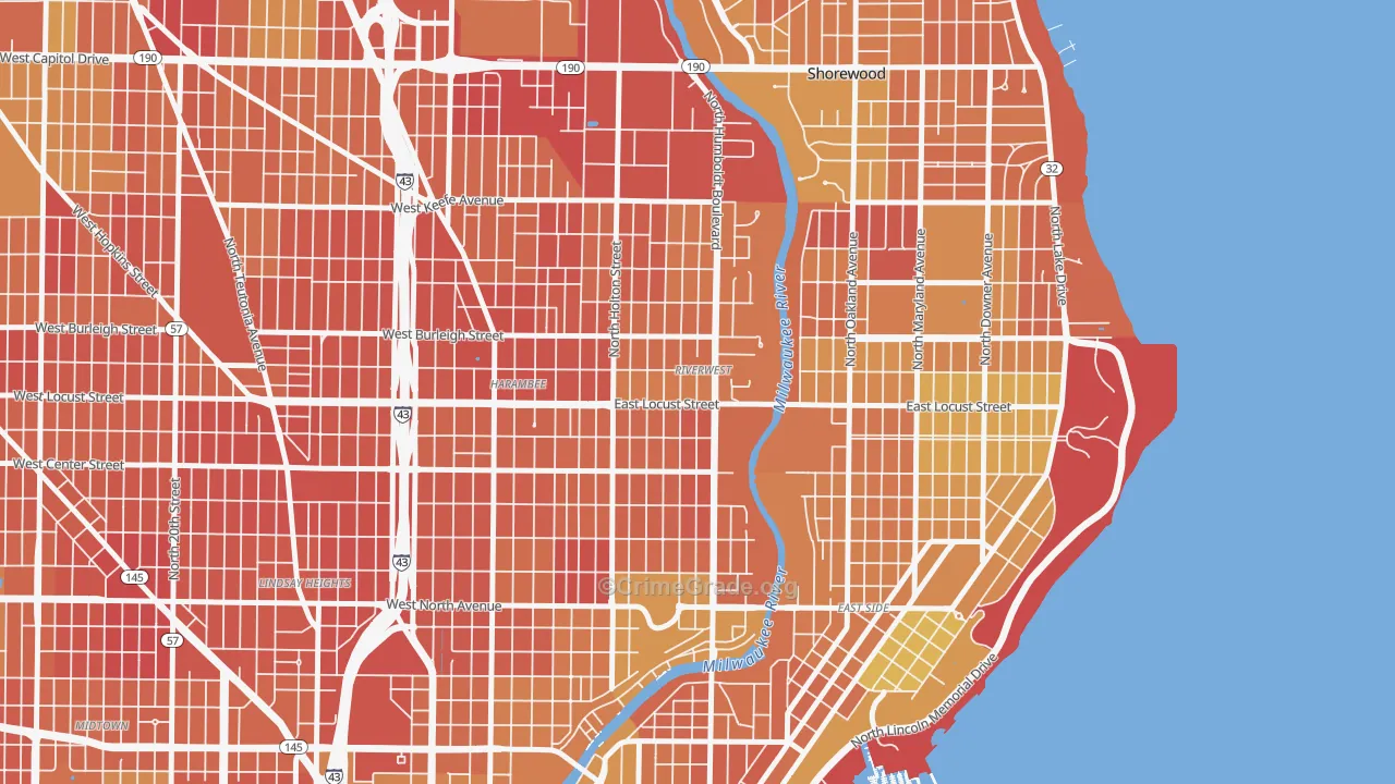 Riverwest, Milwaukee, WI Map of Drug-Related Crime Rates