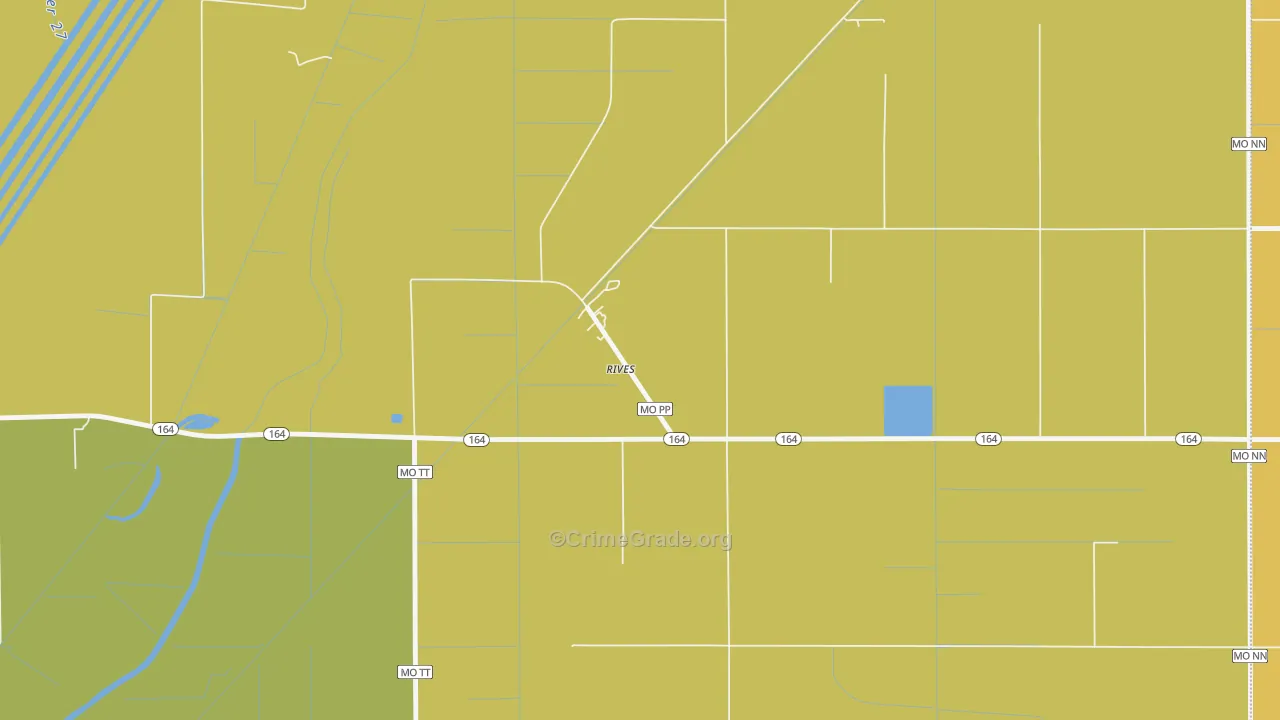 Rives, MO Map of Drug-Related Crime Rates