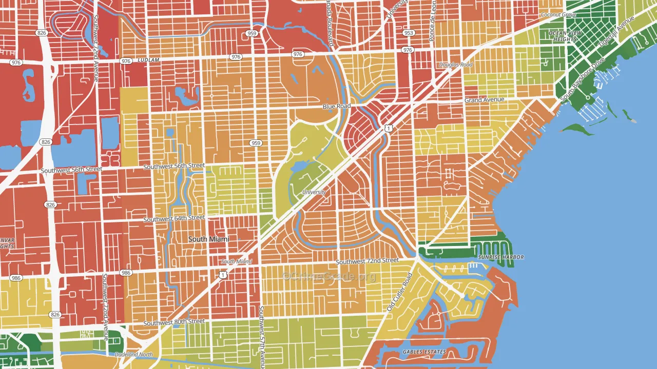 Riviera, Coral Gables, FL Map of Drug-Related Crime Rates
