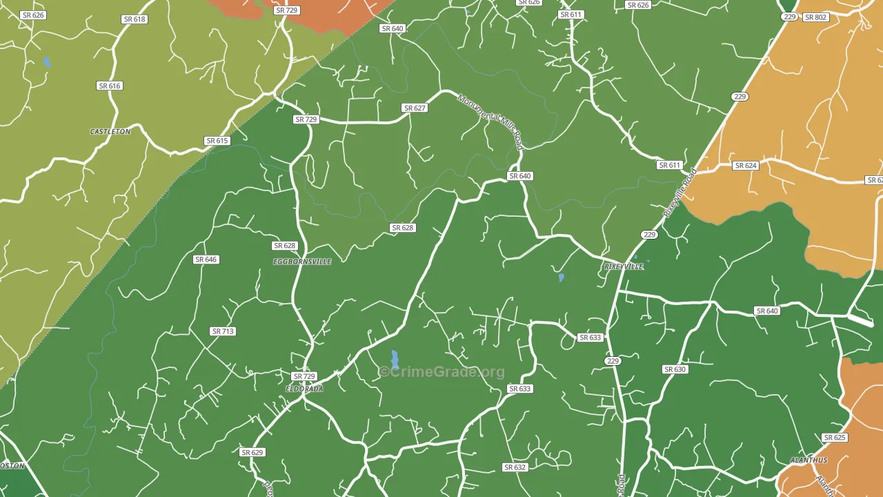 Rixeyville, VA Map of Drug-Related Crime Rates