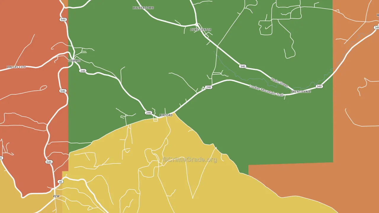 Rixford, PA Map of Drug-Related Crime Rates
