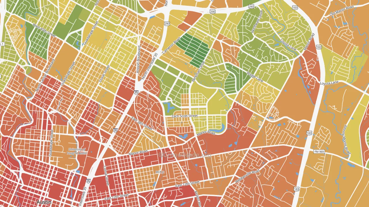 Rmma, Austin, TX Map of Drug-Related Crime Rates