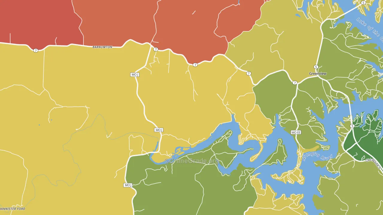 Roach, MO Map of Drug-Related Crime Rates