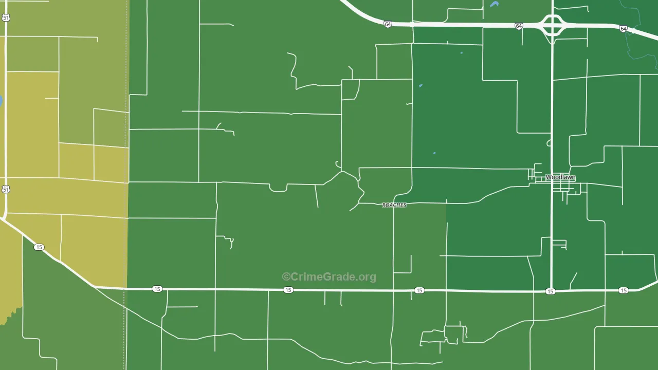 Roaches, IL Map of Drug-Related Crime Rates