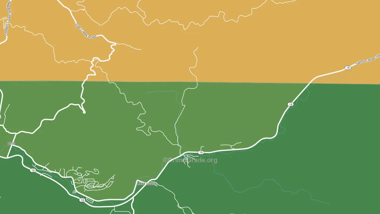 Roads End, OR Map of Drug-Related Crime Rates
