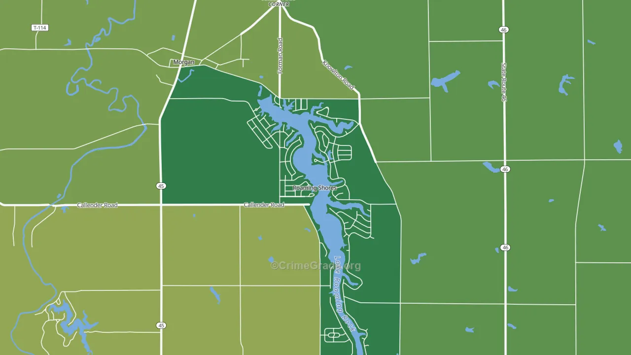 Roaming Shores, OH Map of Drug-Related Crime Rates