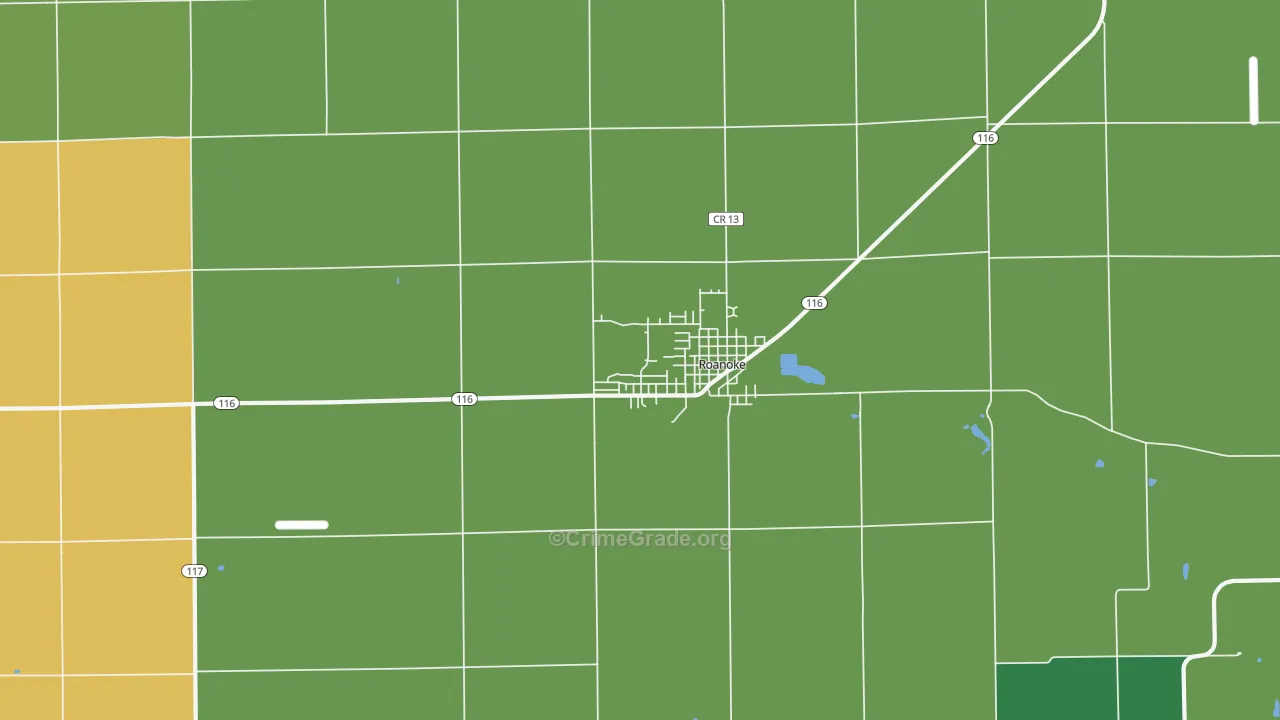 Roanoke, IL Map of Drug-Related Crime Rates