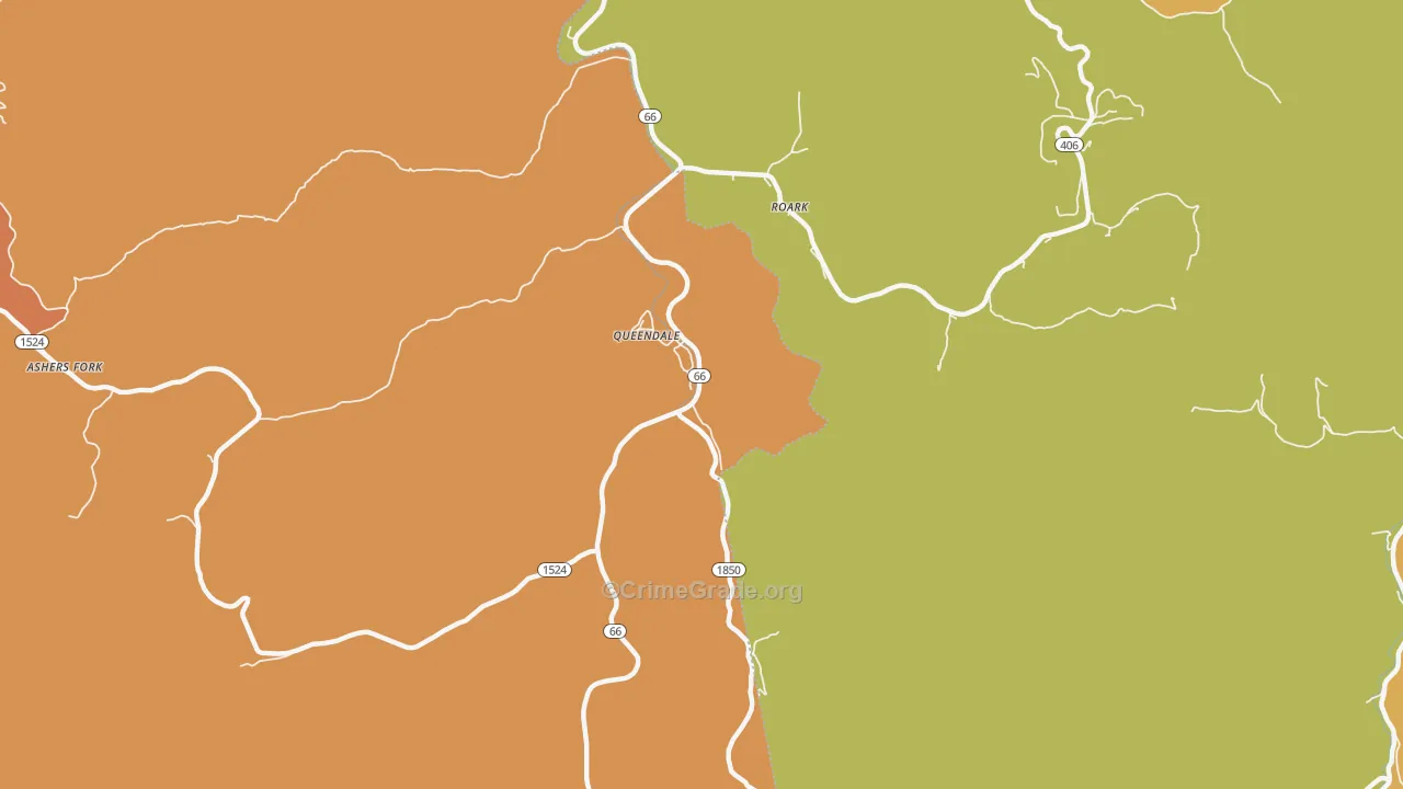 Roark, KY Map of Drug-Related Crime Rates