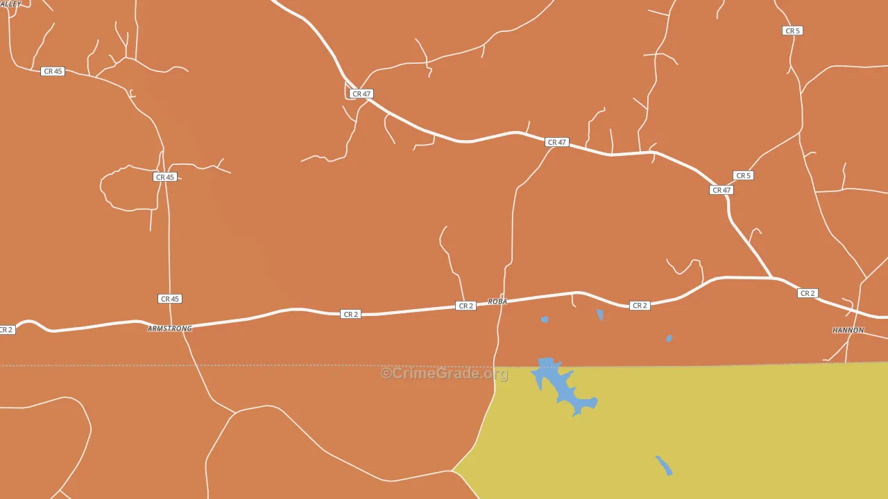 Roba, AL Map of Drug-Related Crime Rates
