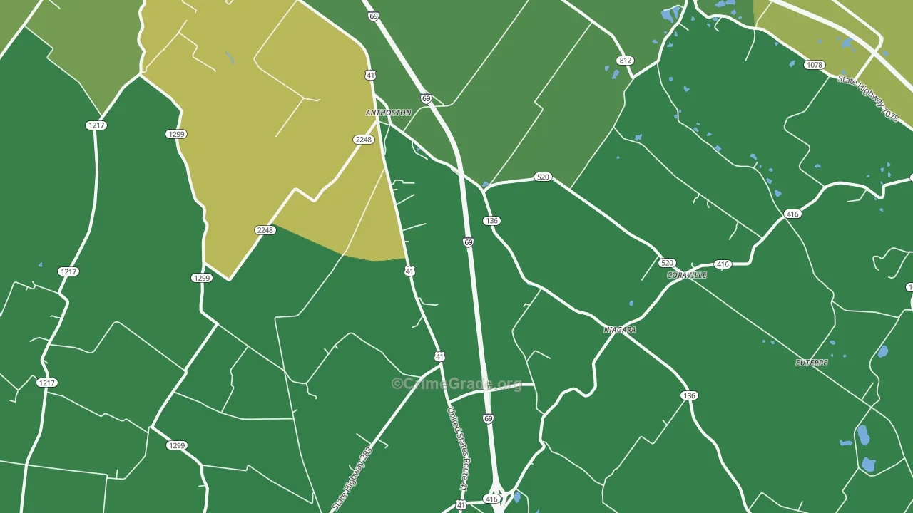 Robards, KY Map of Drug-Related Crime Rates