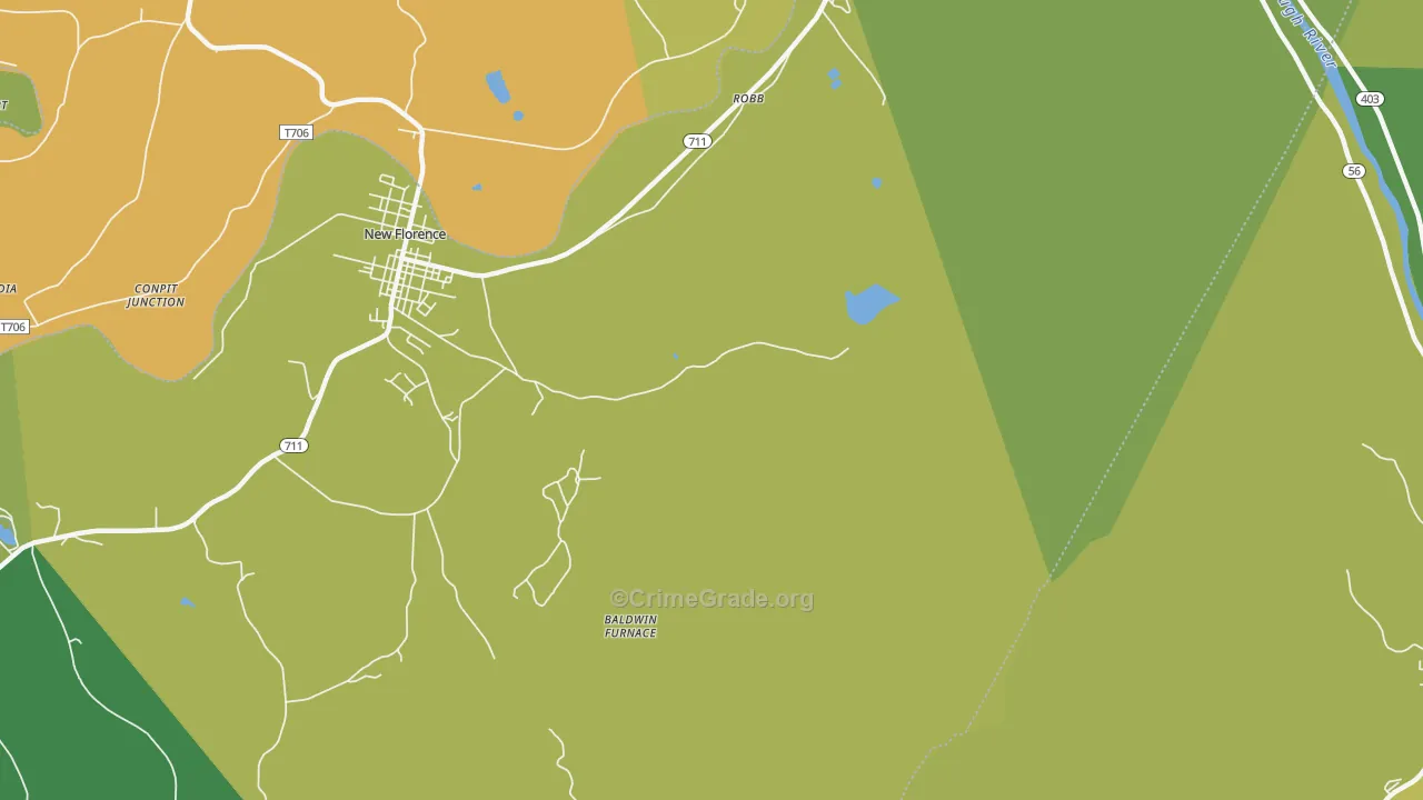 Robb, PA Map of Drug-Related Crime Rates