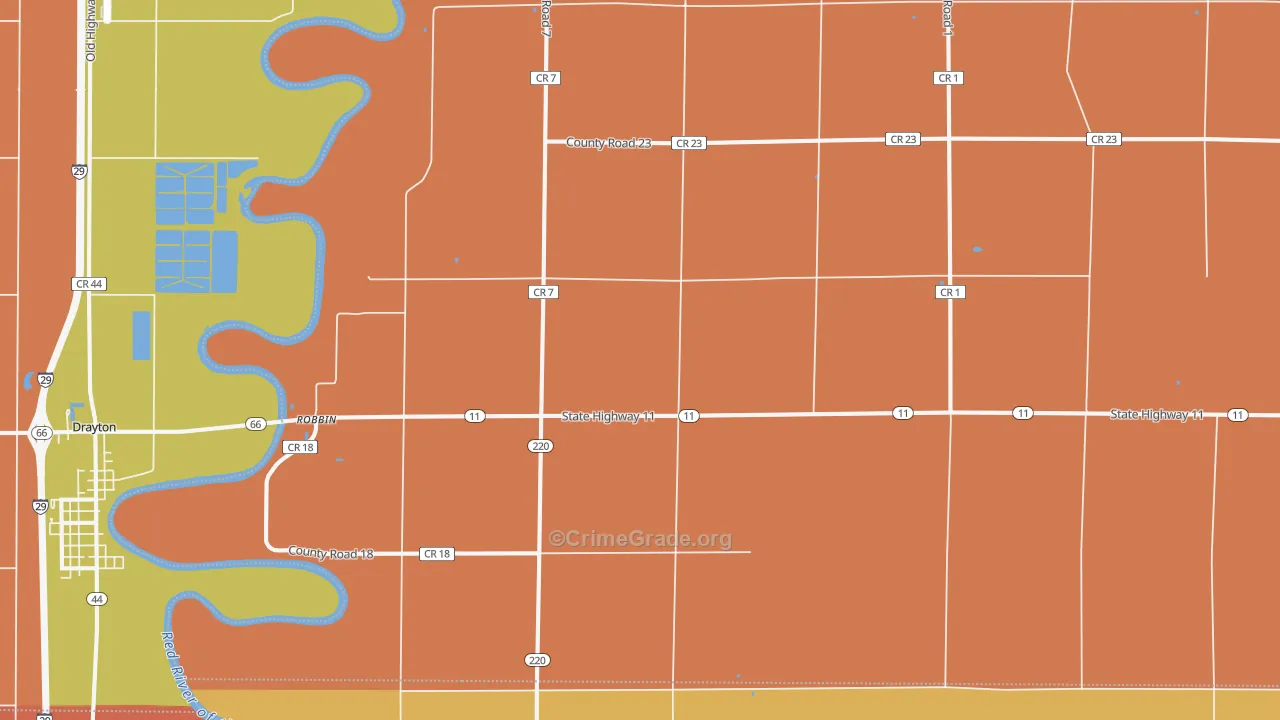 Robbin, MN Map of Drug-Related Crime Rates